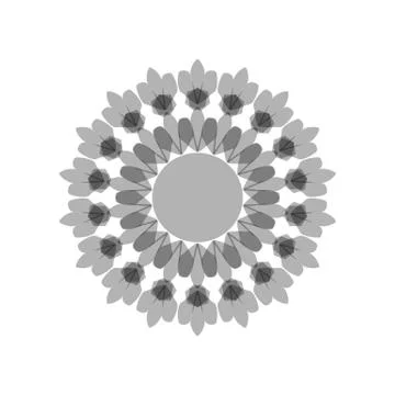 GRAY MANDALA GEOMETRIC (3) Stock Illustration