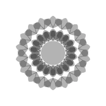GRAY MANDALA GEOMETRIC (3) Stock Illustration