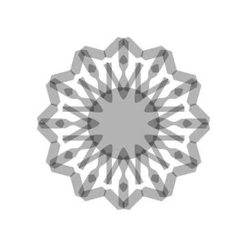 GRAY MANDALA GEOMETRIC (7) Stock Illustration
