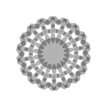 GRAY MANDALA GEOMETRIC (7) Stock Illustration