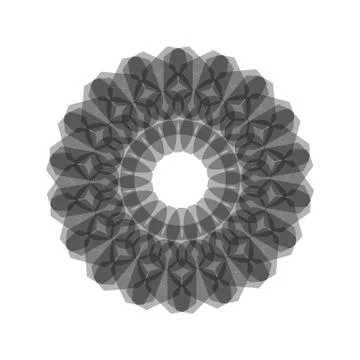 GRAY MANDALA GEOMETRIC (8) Stock Illustration