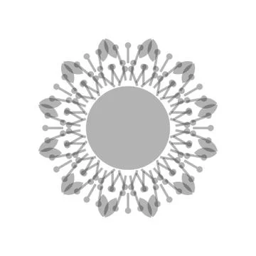GRAY MANDALA GEOMETRIC (9) Stock Illustration