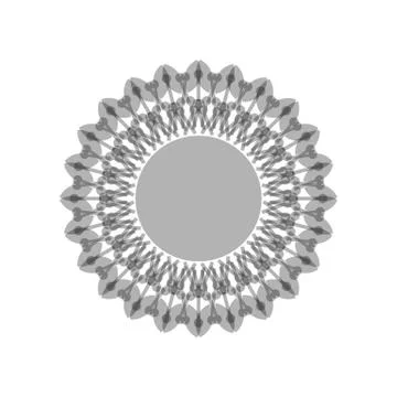 GRAY MANDALA GEOMETRIC (9) Stock Illustration
