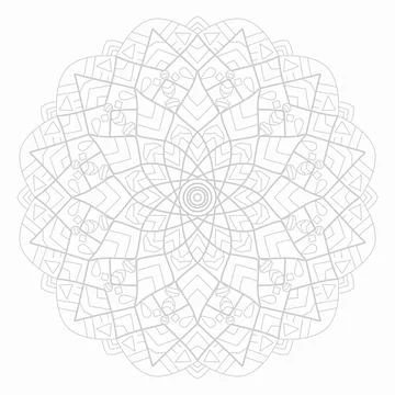Gray mandala on white isolated background. Mandala with floral patterns. Yo.. Stock Illustration