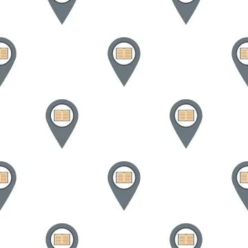 Gray map pointer with book pattern flat イラスト素材