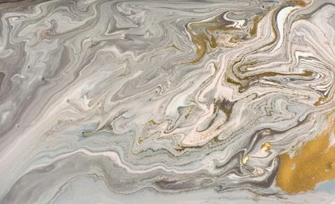 Gray marble pattern with golden glitter. Stone ripple texture. Stock Illustration