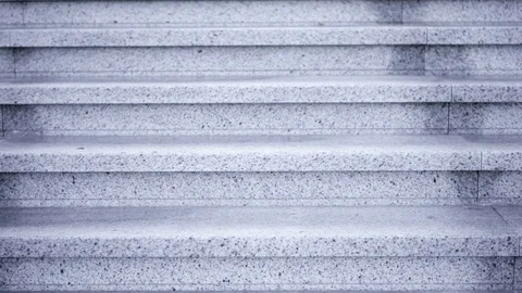 Gray marble staircase outdoor. Stone steps go down up. No people around empty Stock Footage 80794564