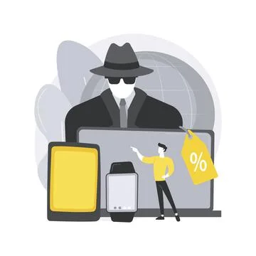 Gray market abstract concept vector illustration. Stock Illustration