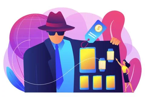 Gray market concept vector illustration. Stock Illustration