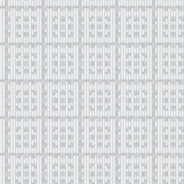 Gray Marl Knit Texture Background. Blanket Stitch Seamless Pattern. Homespun Stock Illustration