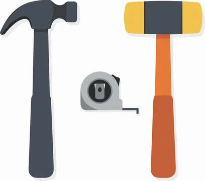 Gray Metal Chisel and Hand Tool Vector Illustration Illustrazione stock