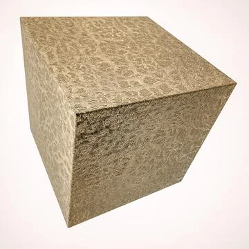 Gray metal cube with texture on a white background. 3d render illustration イラスト素材