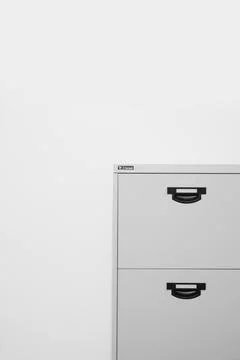Gray Metal Locker on White Surface Stock Photos