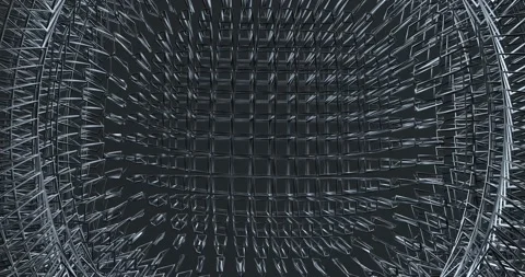 Gray metal mesh in digital motion. Stock Footage 159445194