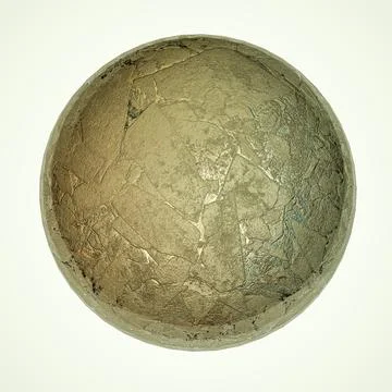 Gray metal sphere with texture on a white background. 3d render illustration Illustrazione stock