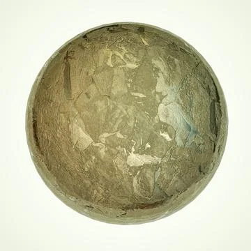 Gray metal sphere with texture on a white background. 3d render illustration Illustrazione stock