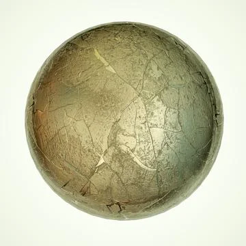 Gray metal sphere with texture on a white background. 3d render illustration Stock Illustration