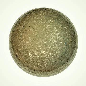 Gray metal sphere with texture on a white background. 3d render illustration Illustrazione stock