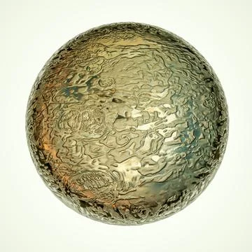 Gray metal sphere with texture on a white background. 3d render illustration Illustrazione stock
