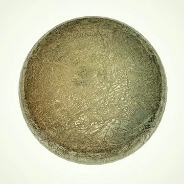 Gray metal sphere with texture on a white background. 3d render illustration Illustrazione stock