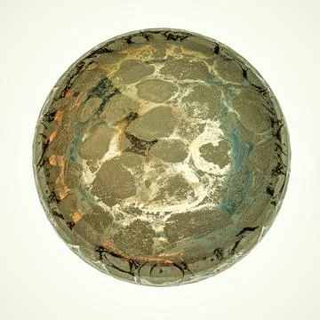 Gray metal sphere with texture on a white background. 3d render illustration Illustrazione stock
