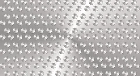 Gray metal surface with raised circular pattern Stock Illustration