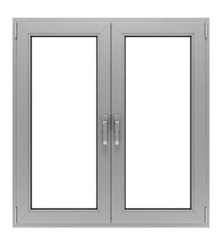 Gray metallic window isolated on white background Stock Illustration