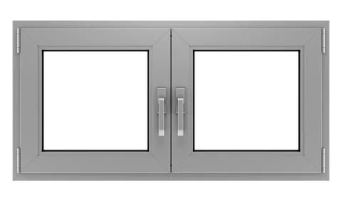 Gray metallic window isolated on white background Stock Illustration