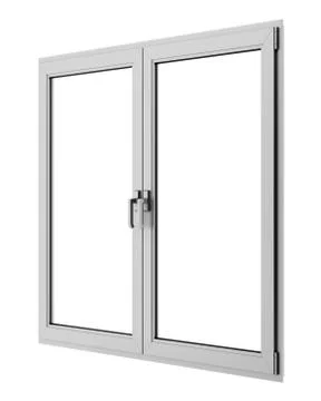 Gray metallic window isolated on white background Stock Illustration