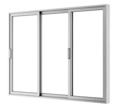 Gray metallic window isolated on white background Stock Illustration