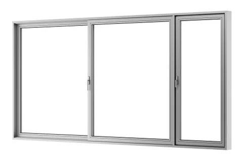 Gray metallic window isolated on white background Stock Illustration