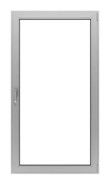 Gray metallic window isolated on white background Illustrazione stock