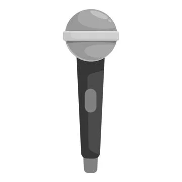 Gray microphone standing up for recording audio Stock Illustration