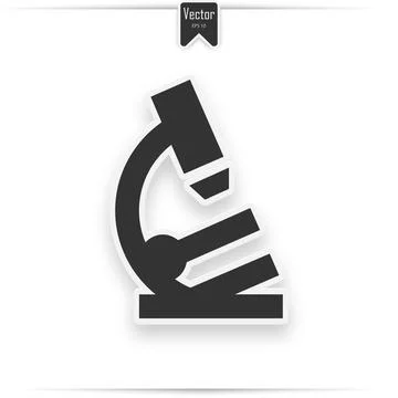 Gray microscope icon on a white background Stock Illustration