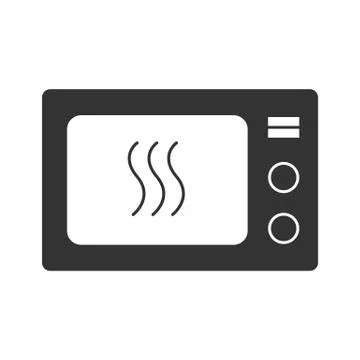 A gray microwave oven icon Stock Illustration