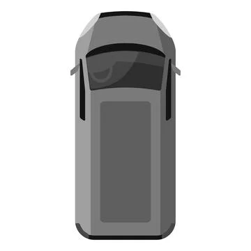 Gray minivan car top view, minibus public transport, urban civilian vehicle Stock Illustration