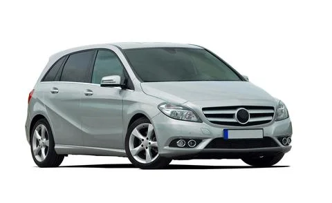 Gray minivan on white background Fotos Stock