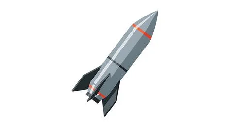 Gray missile or rocket icon, military weapon symbol, modern technology and .. Stock Illustration