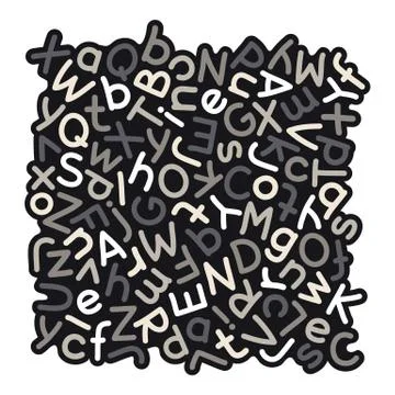Gray Mixed Alphabet Background Stock Illustration
