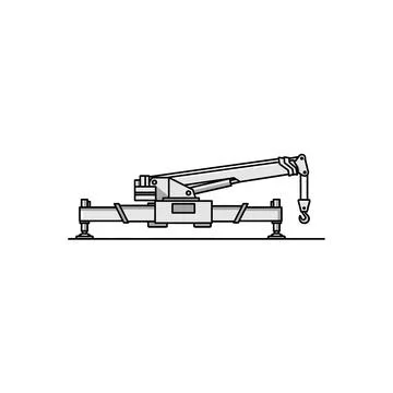 Gray mobile crane icon with stabilizers vector graphic 库存插图