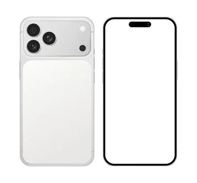 Gray mobile phone device mockup with blank display. Vector illustration Stock Illustration