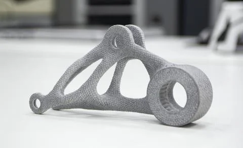 Gray models printed on 3D printer in laboratory office. Foto stock