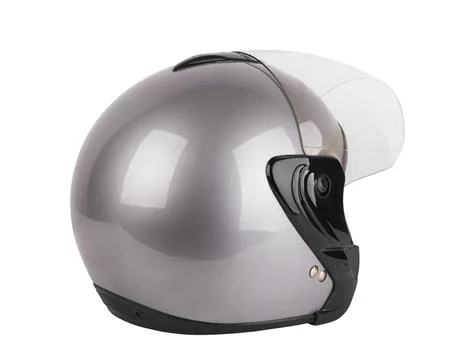 Gray motorcycle helmet Stock Photos