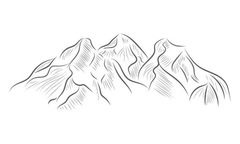 Gray mountain range icon. Vector illustration Stock Illustration