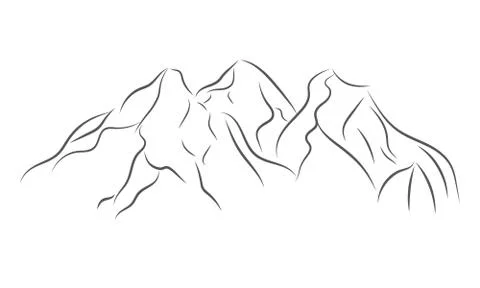 Gray mountain range icon. Vector illustration Stock Illustration