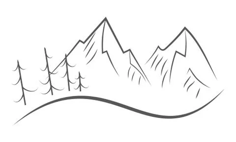 Gray mountain range icon. Vector illustration 스톡 일러스트