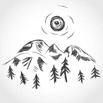 Gray mountain range icon. Vector illustration 스톡 일러스트