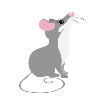 Gray mouse. animal. Vector illustrations Stock Illustration