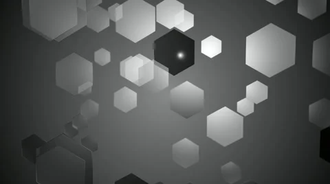 Gray moving hexagons Stock Footage 52810162