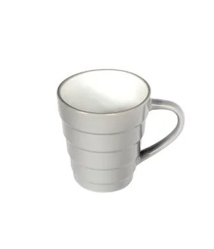 Gray mug isolated on white background with clipping path Stock Photos